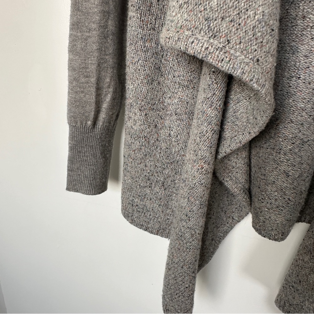Joie • Gray Speckled Waterfall Marled Wool Cardigan Sweater - Picture 7 of 11